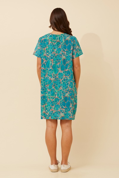 VINE ABSTRACT PRINT SHIFT DRESS