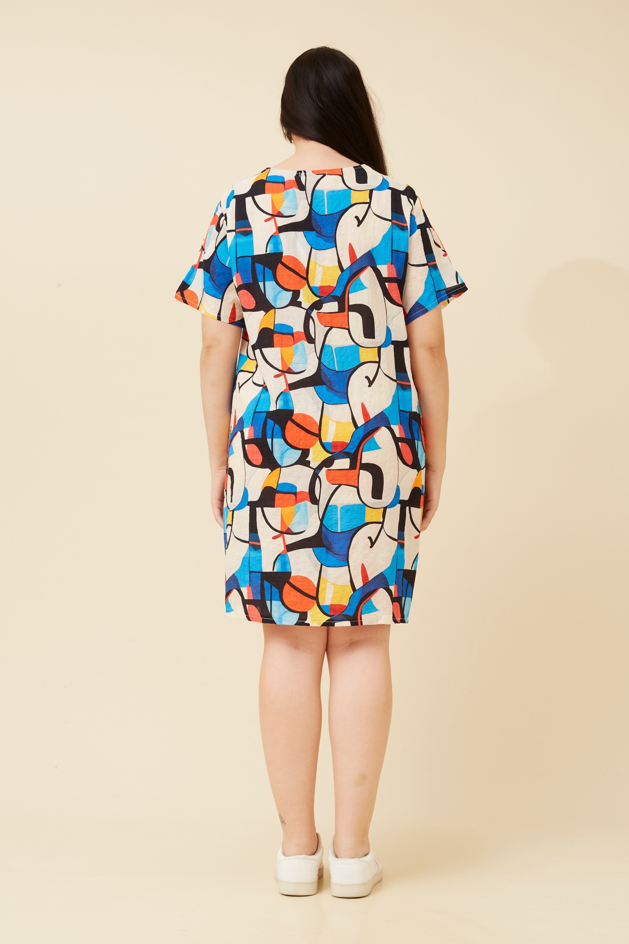 VINE ABSTRACT PRINT SHIFT DRESS