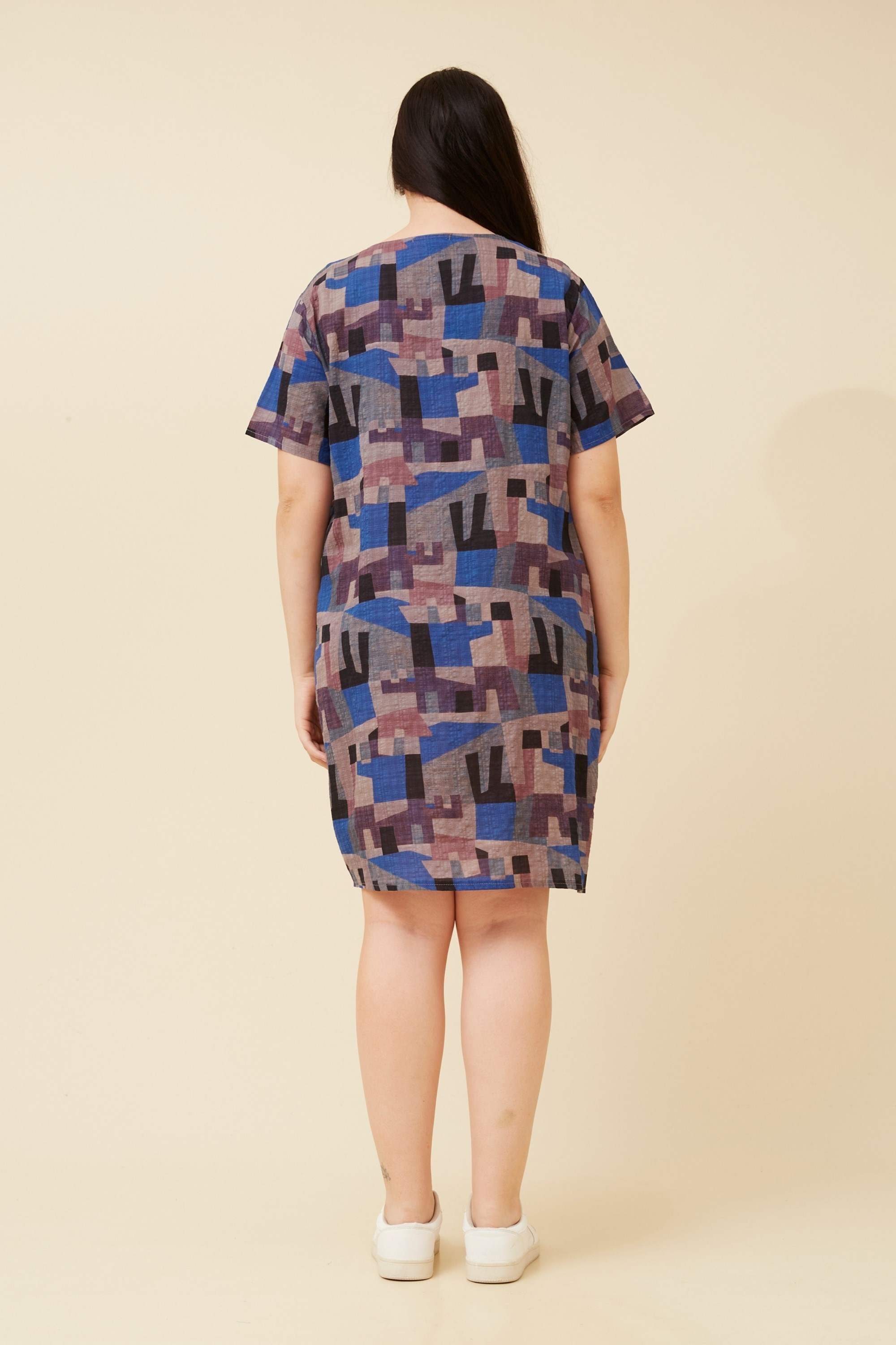 VINE ABSTRACT PRINT SHIFT DRESS