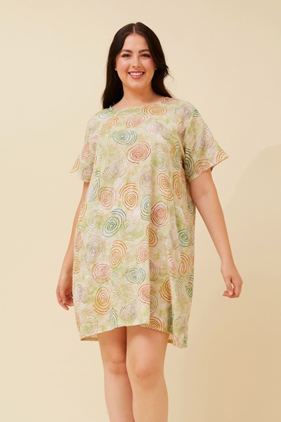 VINE ABSTRACT PRINT SHIFT DRESS