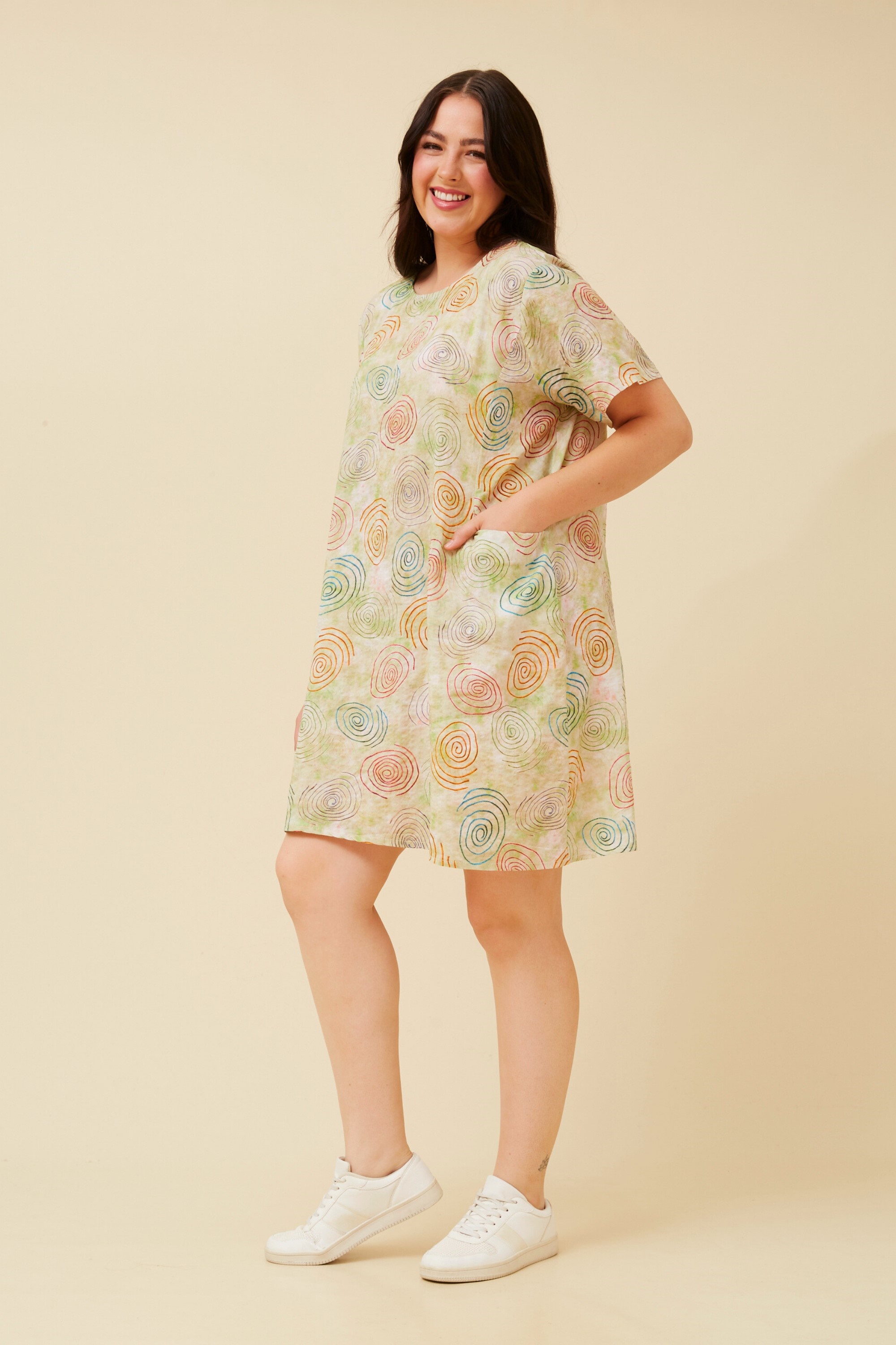 VINE ABSTRACT PRINT SHIFT DRESS