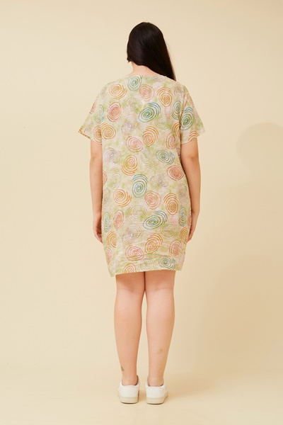 VINE ABSTRACT PRINT SHIFT DRESS