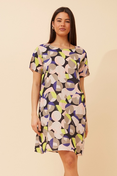 VINE ABSTRACT PRINT SHIFT DRESS