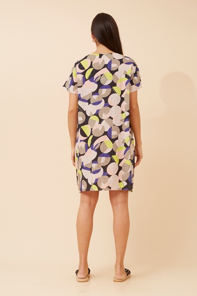 VINE ABSTRACT PRINT SHIFT DRESS