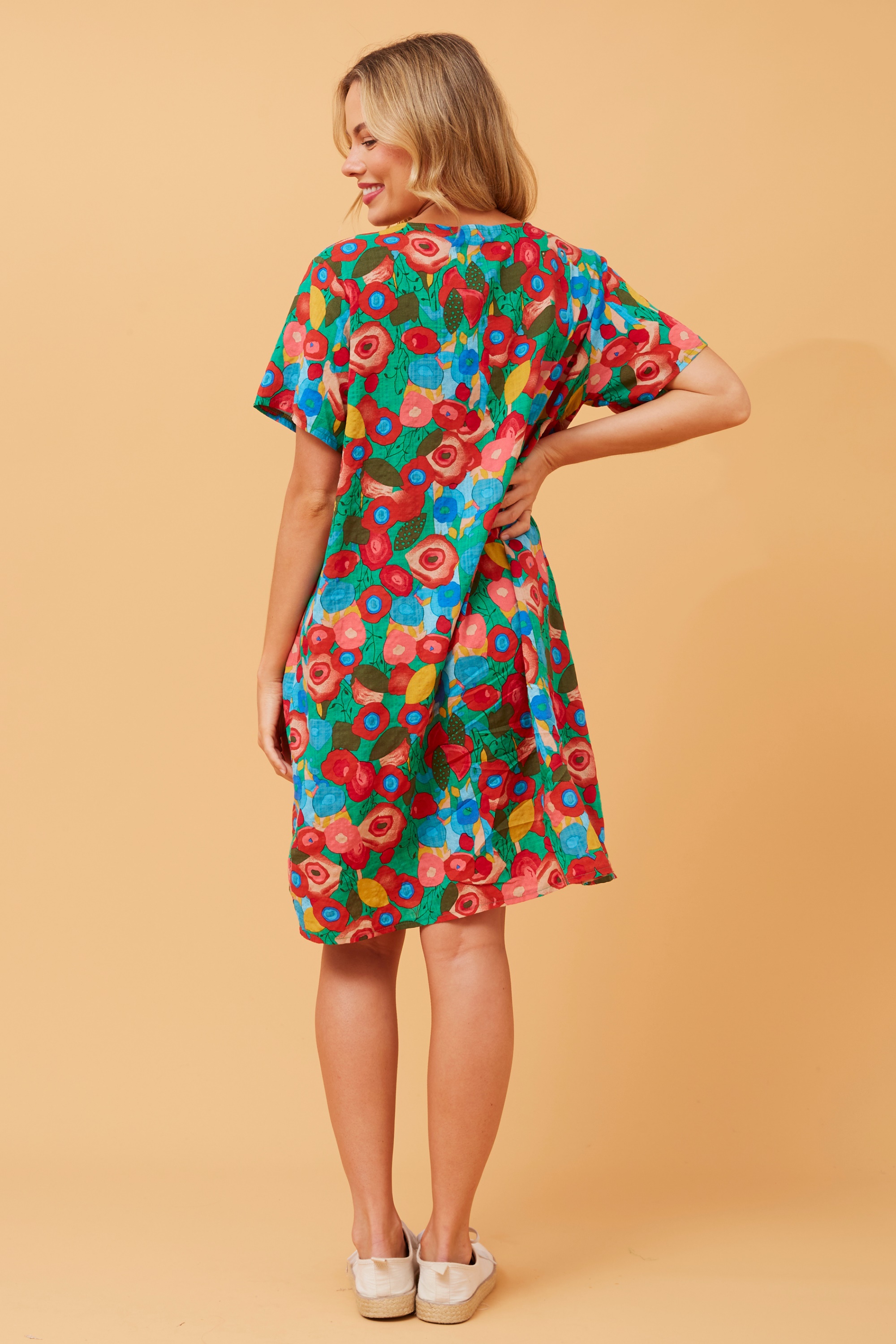 VINE ABSTRACT PRINT SHIFT DRESS