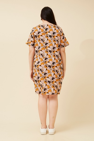 VINE ABSTRACT PRINT SHIFT DRESS