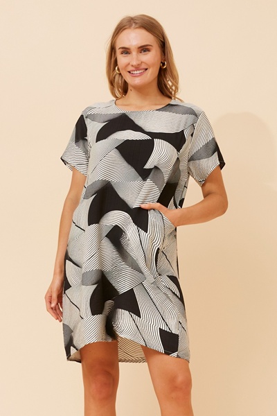 VINE ABSTRACT SHIFT DRESS
