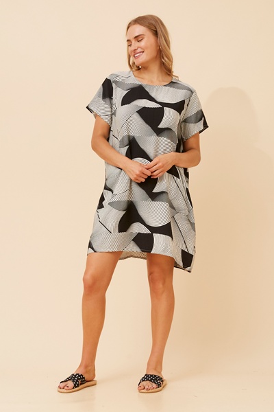 VINE ABSTRACT SHIFT DRESS