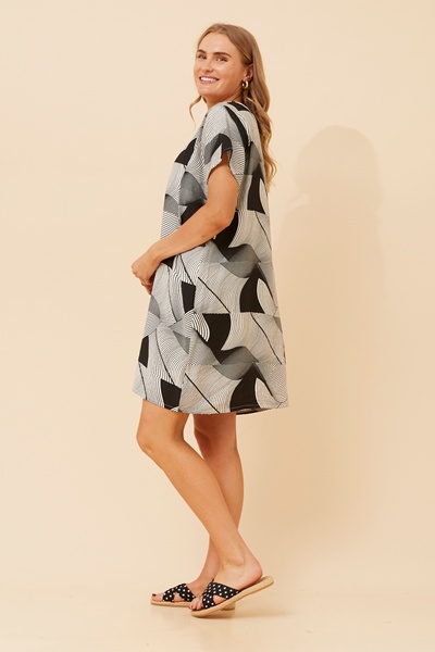 VINE ABSTRACT SHIFT DRESS