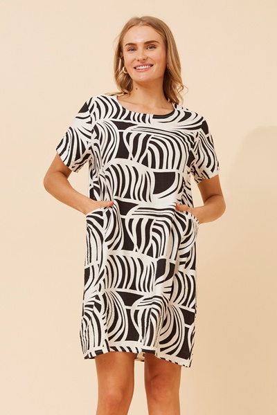 VINE ABSTRACT SHIFT DRESS