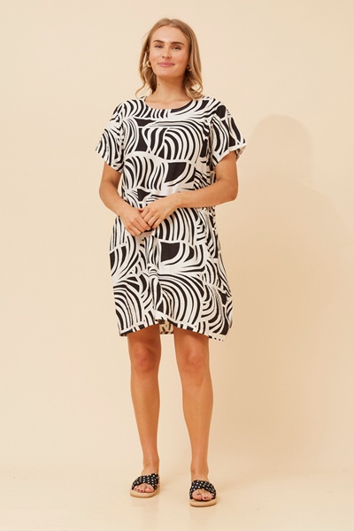 VINE ABSTRACT SHIFT DRESS
