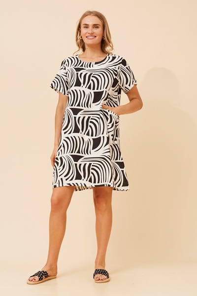 VINE ABSTRACT SHIFT DRESS