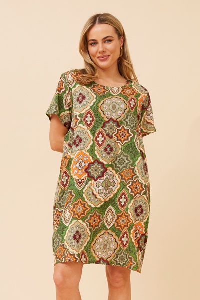 VINE BOHO SHIFT DRESS
