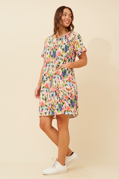 VINE BOTANICAL PRINT SHIFT DRESS