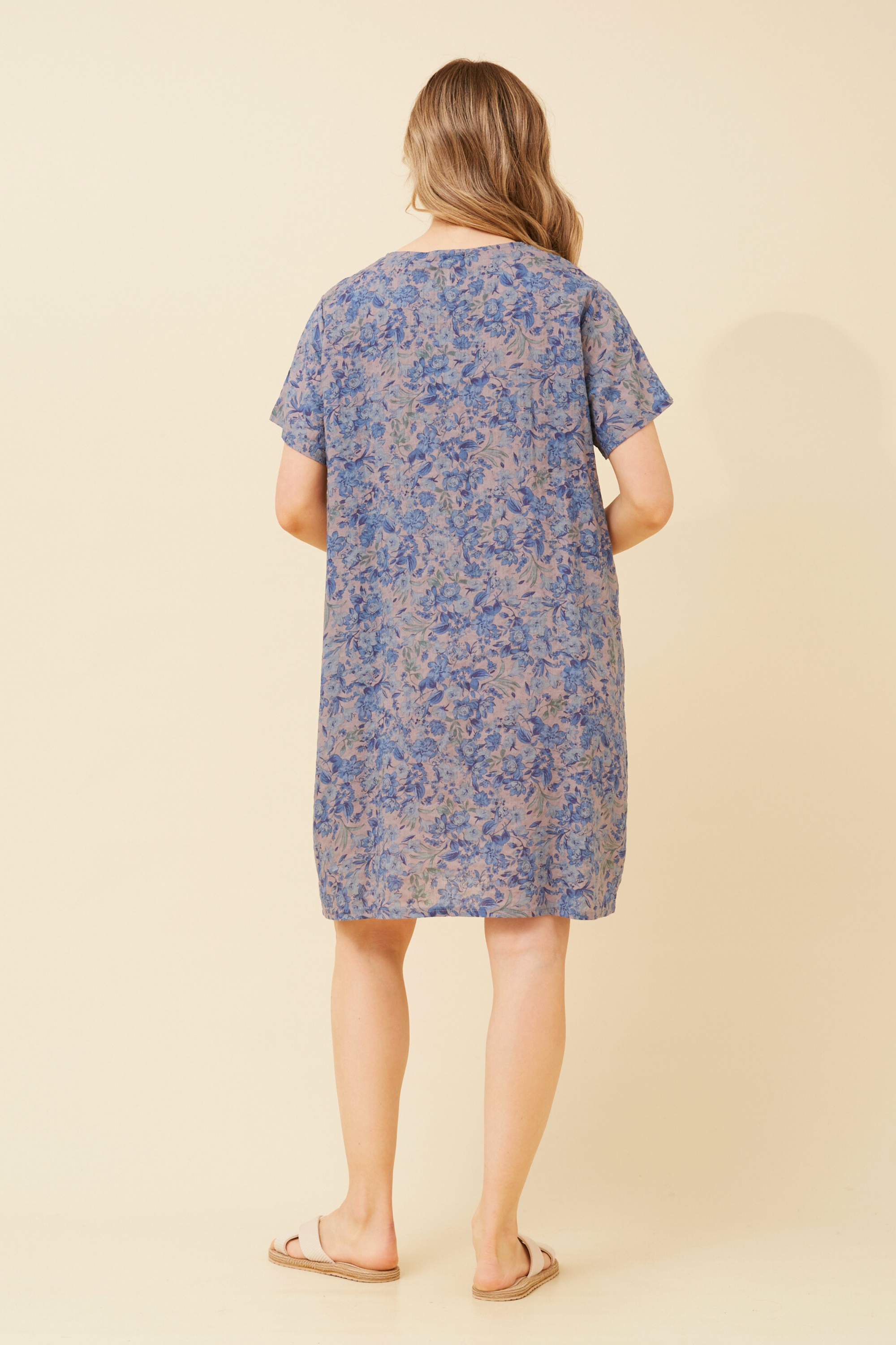 VINE FLORAL PRINT SHIFT DRESS