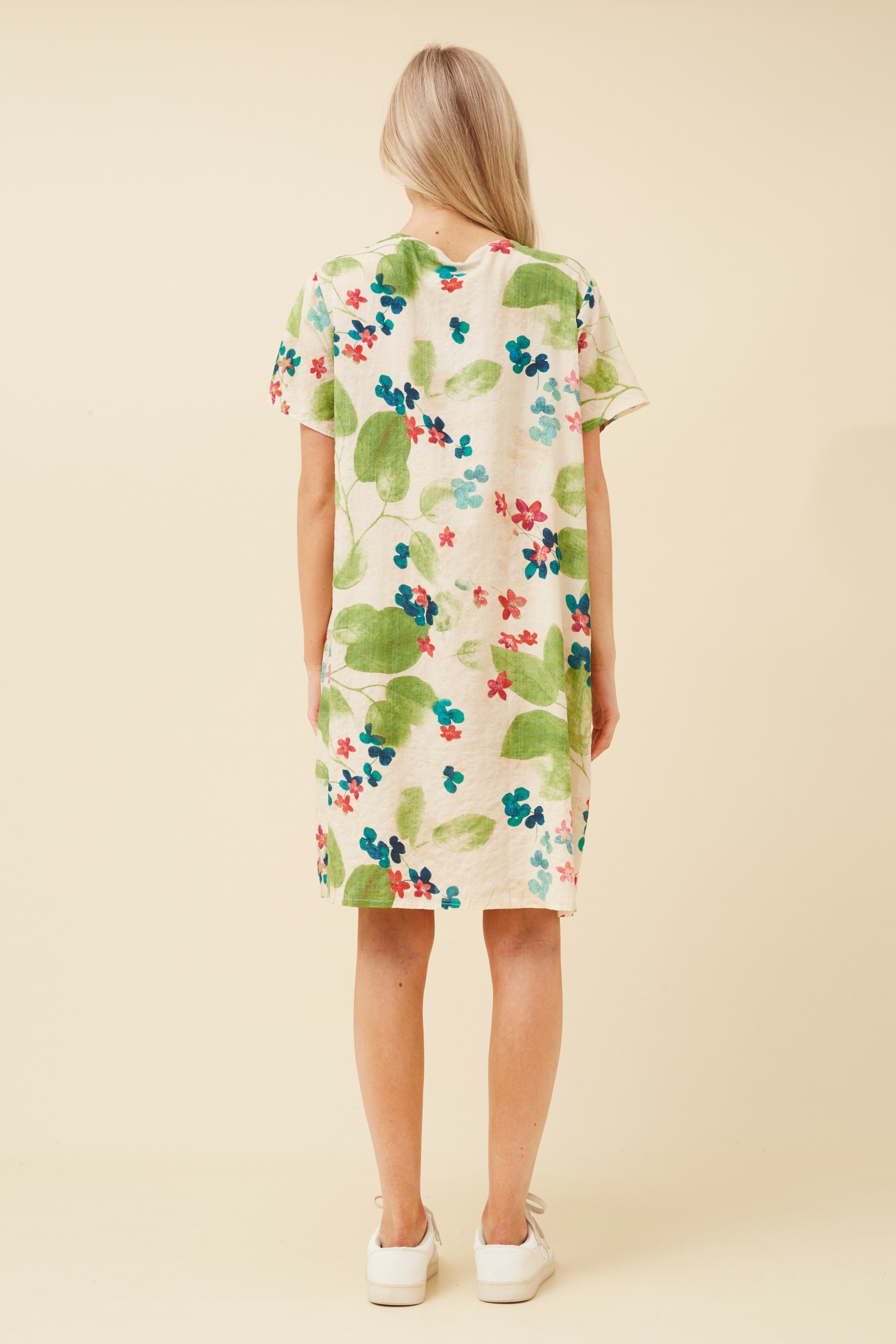 VINE FLORAL PRINT SHIFT DRESS