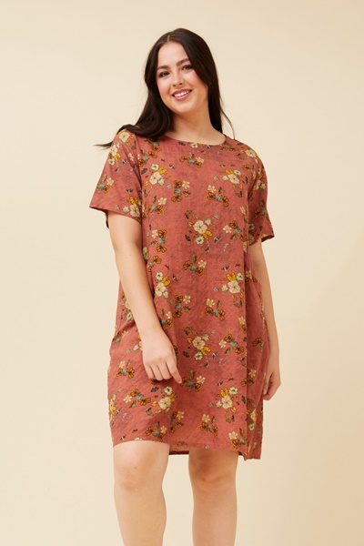 VINE FLORAL SHIFT DRESS