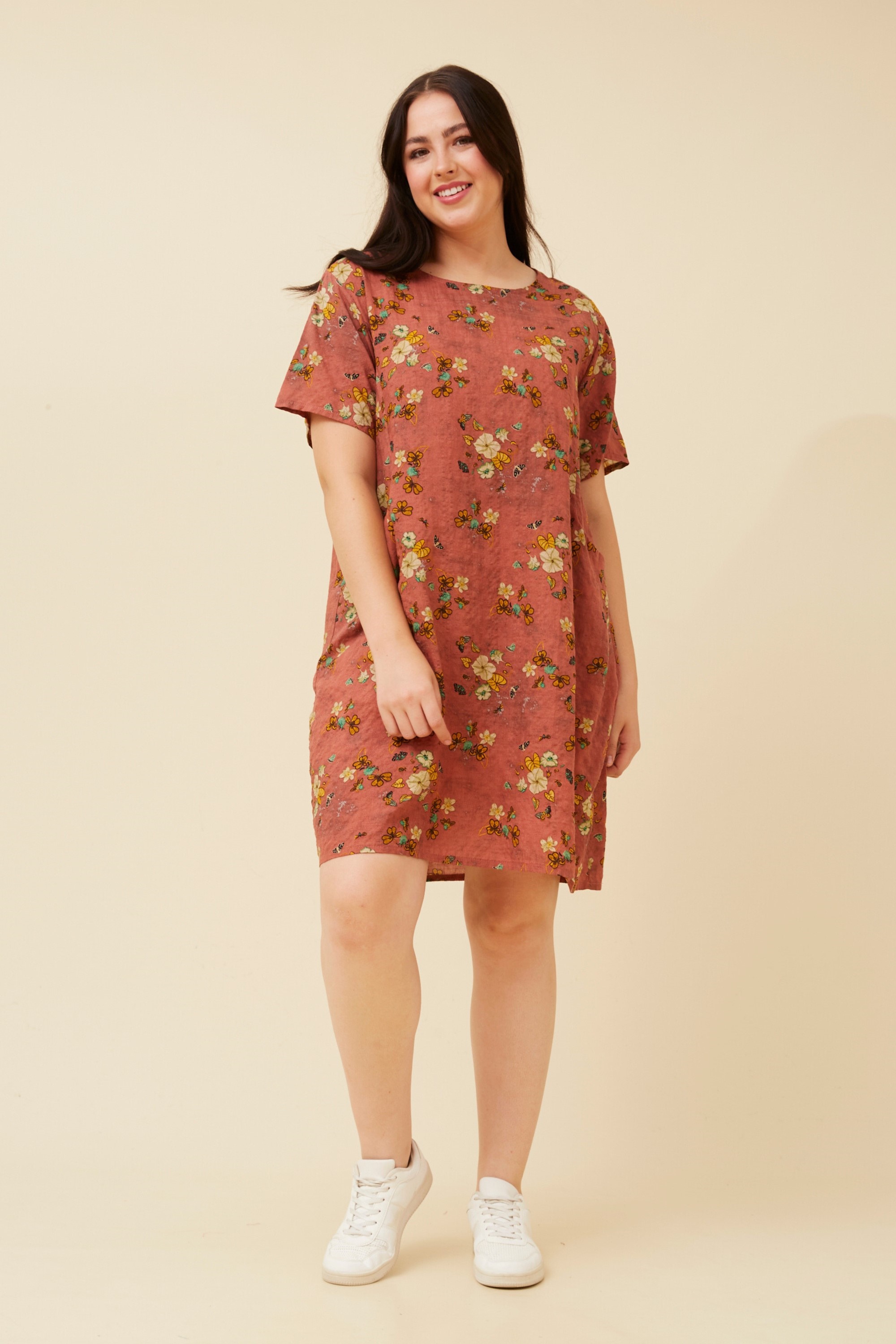 VINE FLORAL SHIFT DRESS