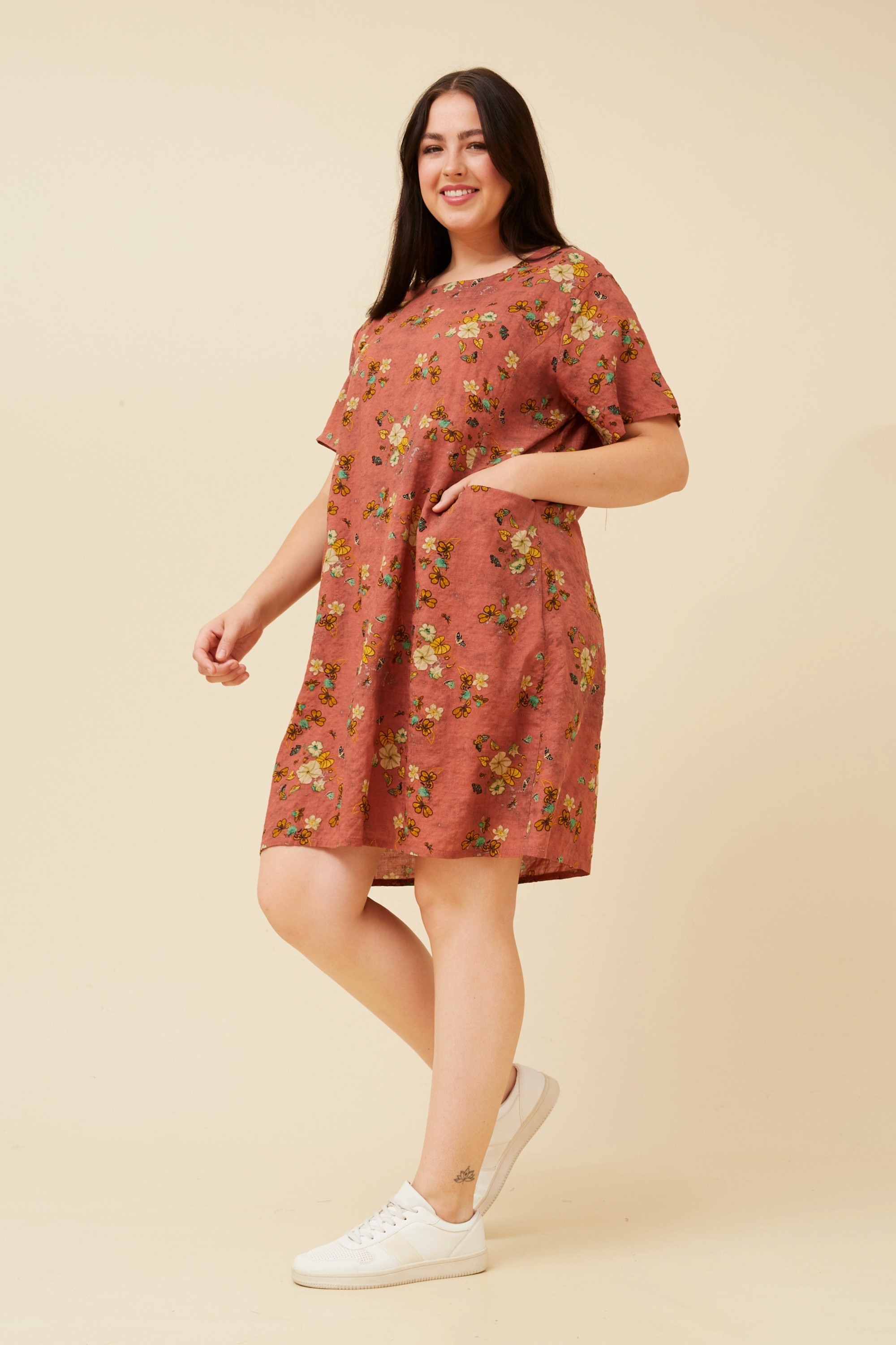 VINE FLORAL SHIFT DRESS