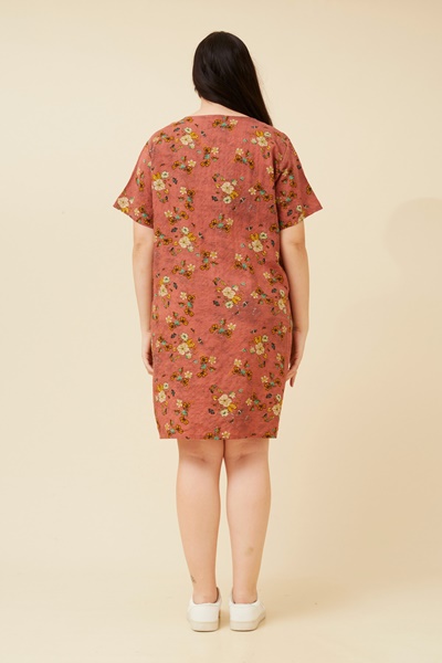 VINE FLORAL SHIFT DRESS