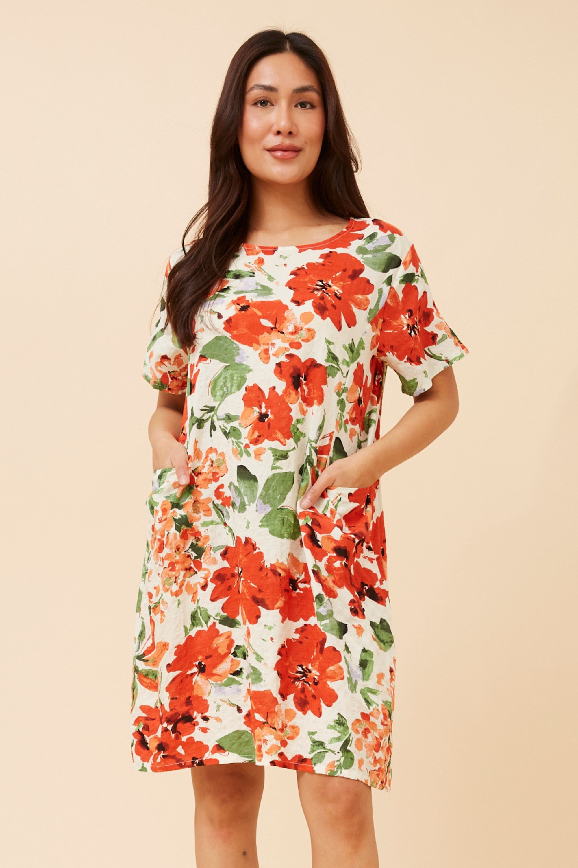 VINE FLORAL SHIFT DRESS