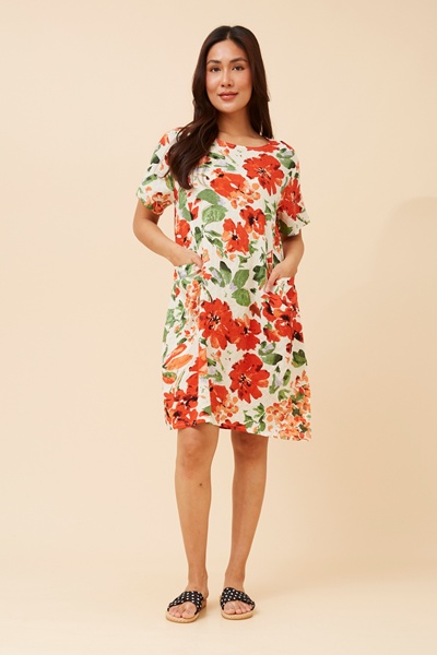 VINE FLORAL SHIFT DRESS