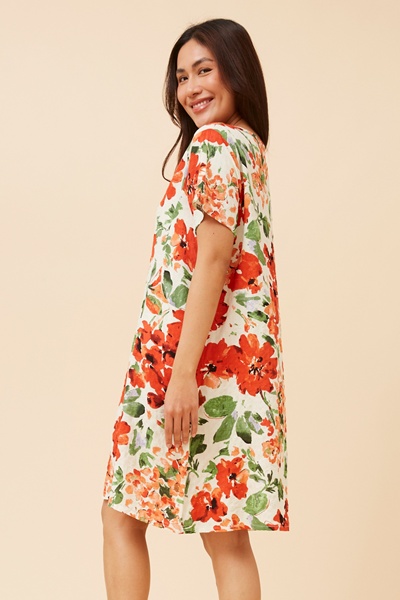 VINE FLORAL SHIFT DRESS
