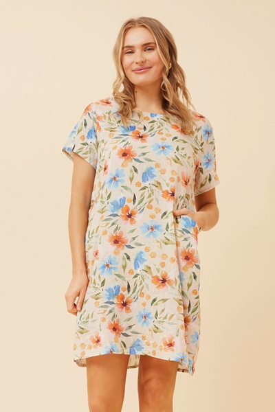 VINE FLORAL SHIFT DRESS