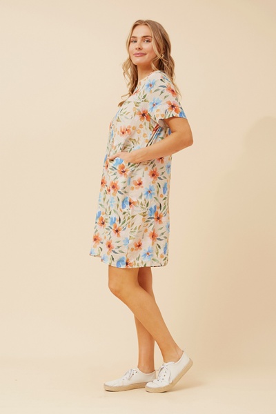 VINE FLORAL SHIFT DRESS