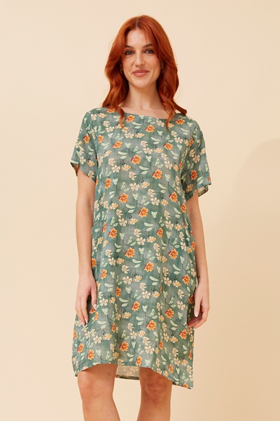 VINE FLORAL SHIFT DRESS