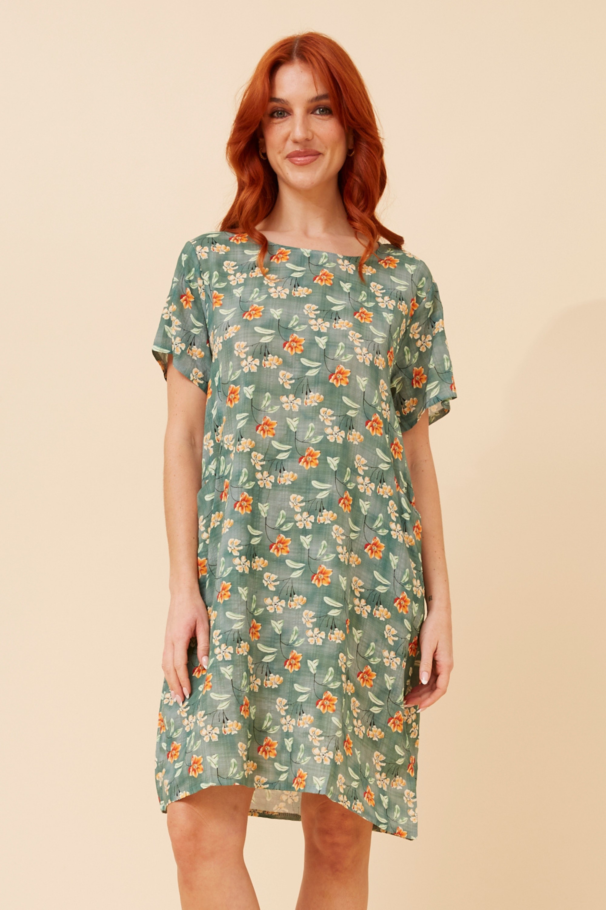 VINE FLORAL SHIFT DRESS