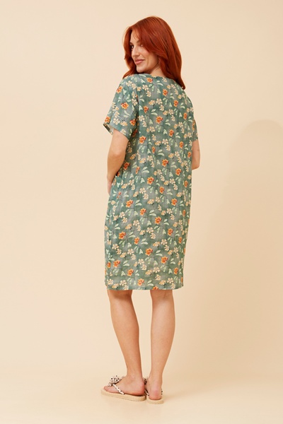 VINE FLORAL SHIFT DRESS