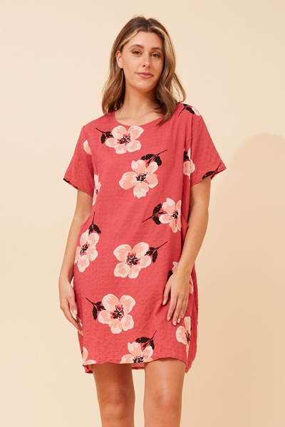 VINE FLORAL SHIFT DRESS