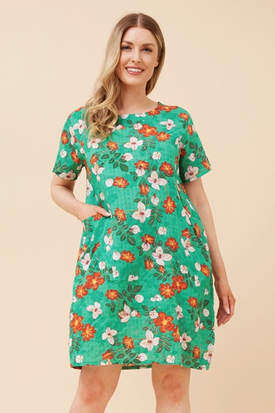 VINE FLORAL SHIFT DRESS