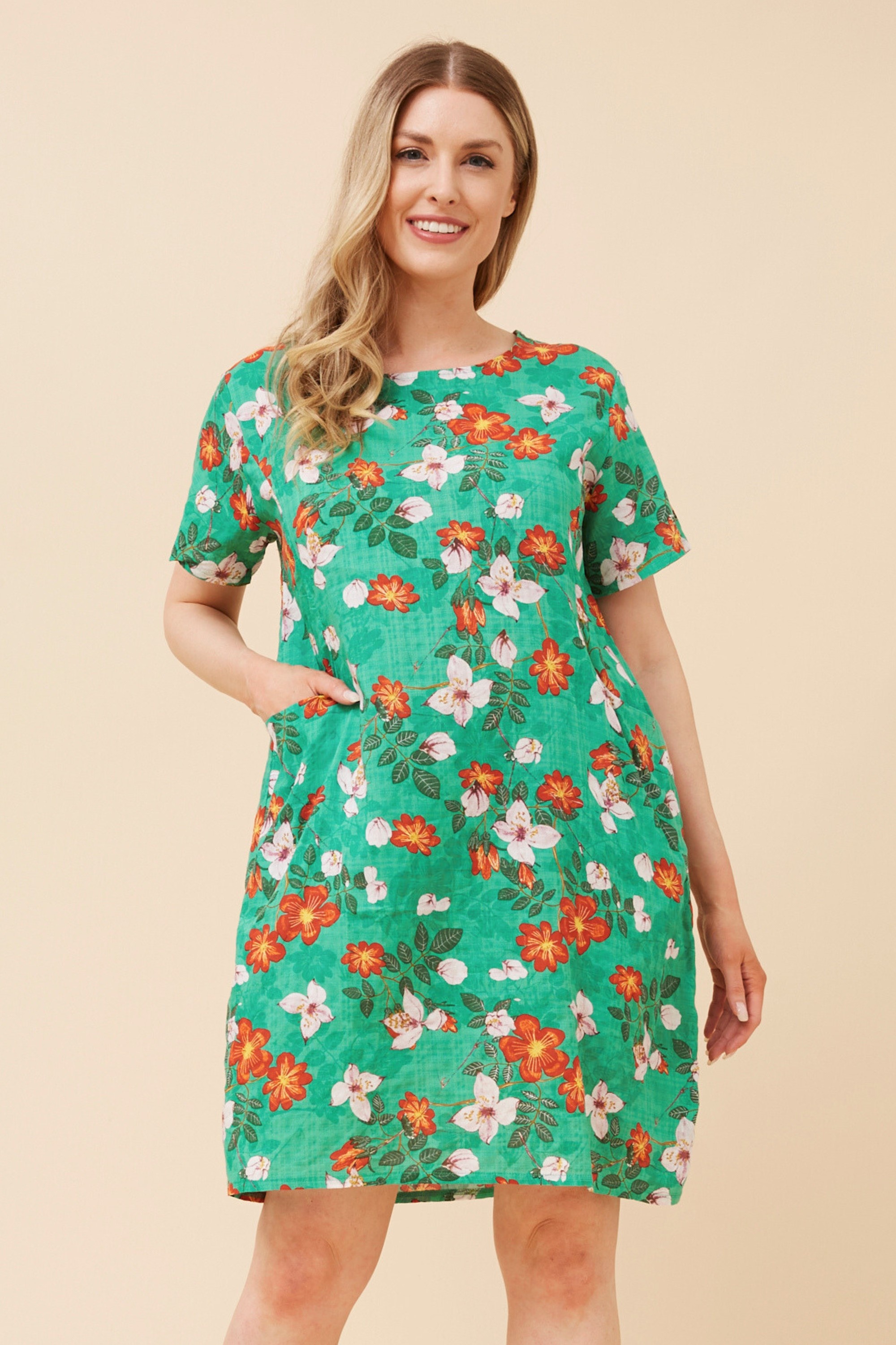 VINE FLORAL SHIFT DRESS