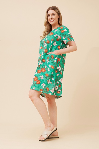 VINE FLORAL SHIFT DRESS