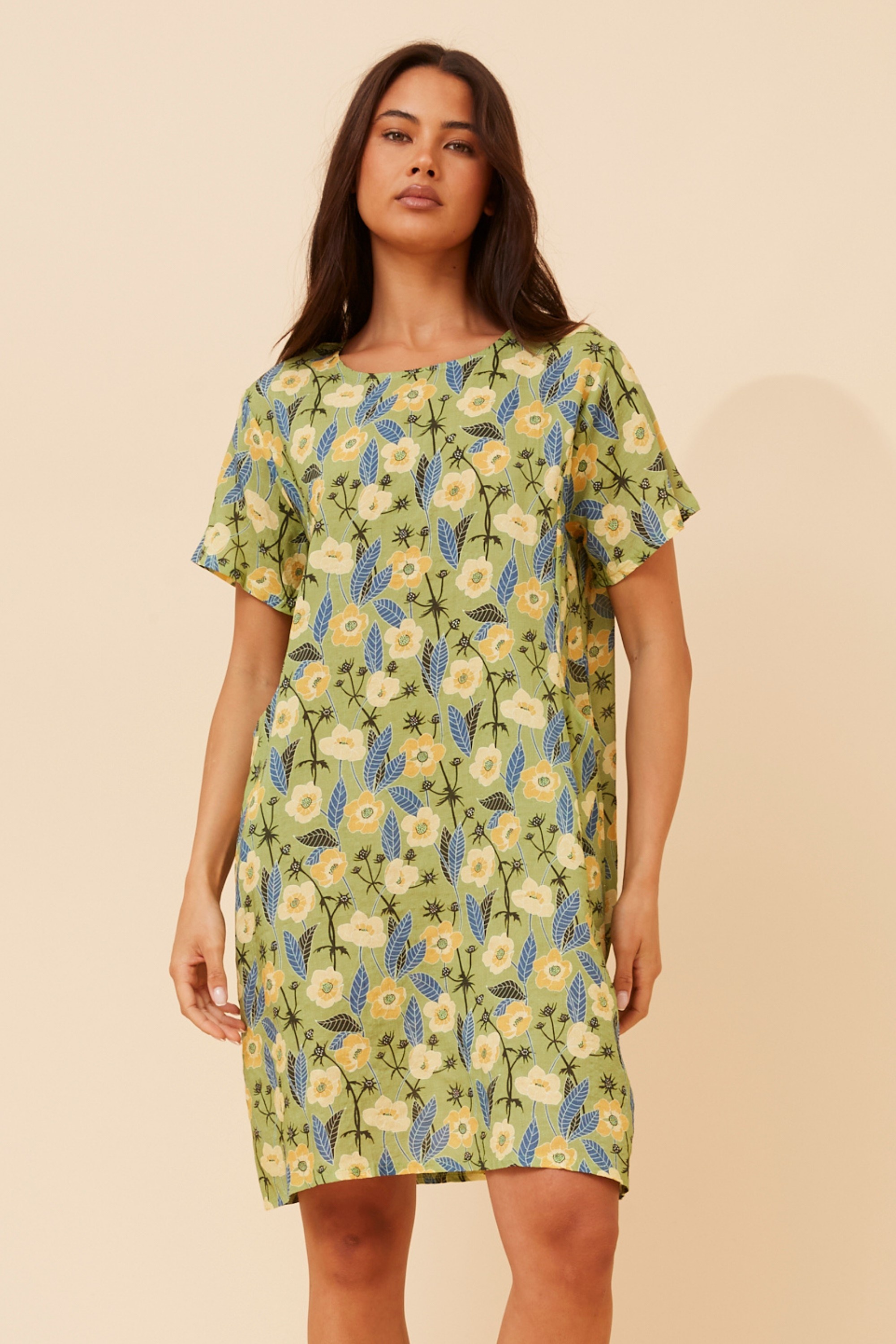 VINE FLORAL SHIFT DRESS