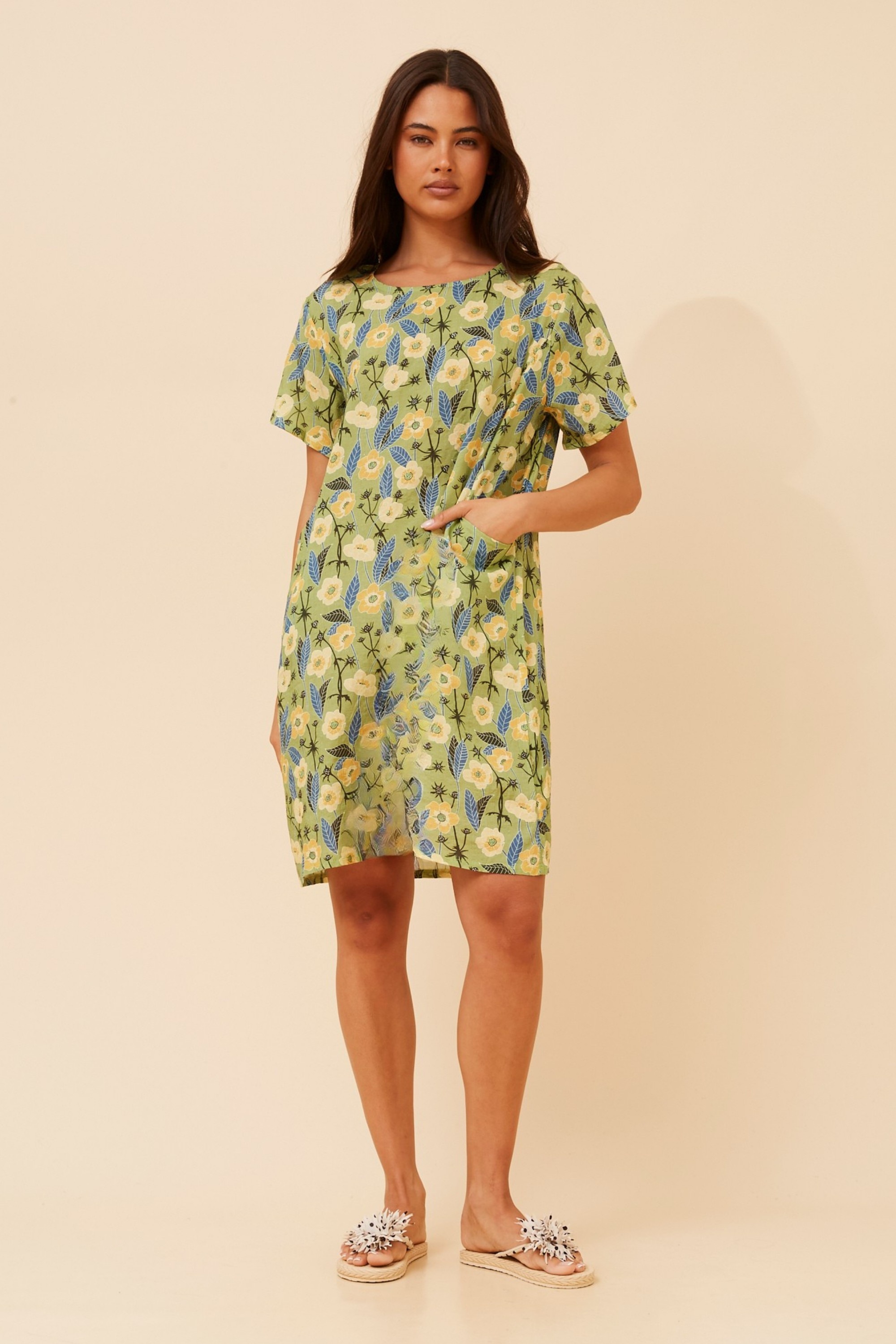 VINE FLORAL SHIFT DRESS