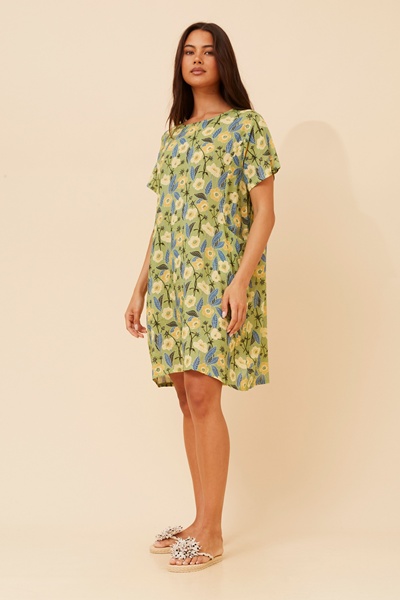 VINE FLORAL SHIFT DRESS