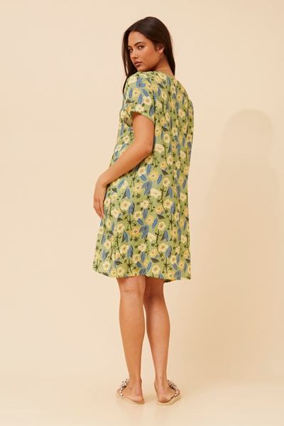 VINE FLORAL SHIFT DRESS