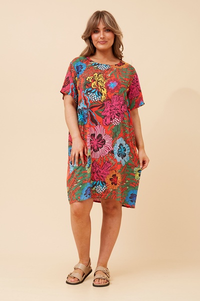 VINE FLORAL SHIFT DRESS
