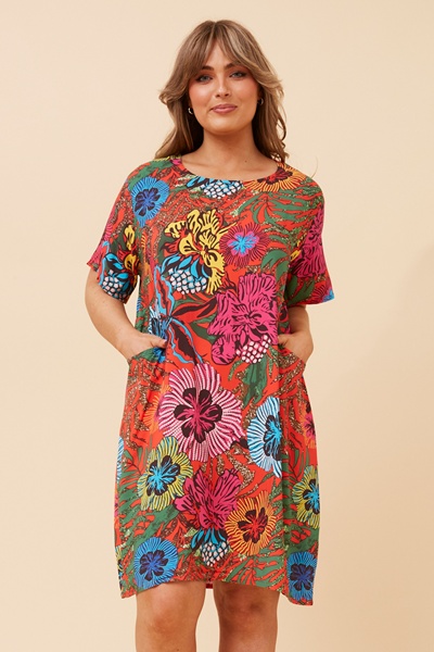VINE FLORAL SHIFT DRESS