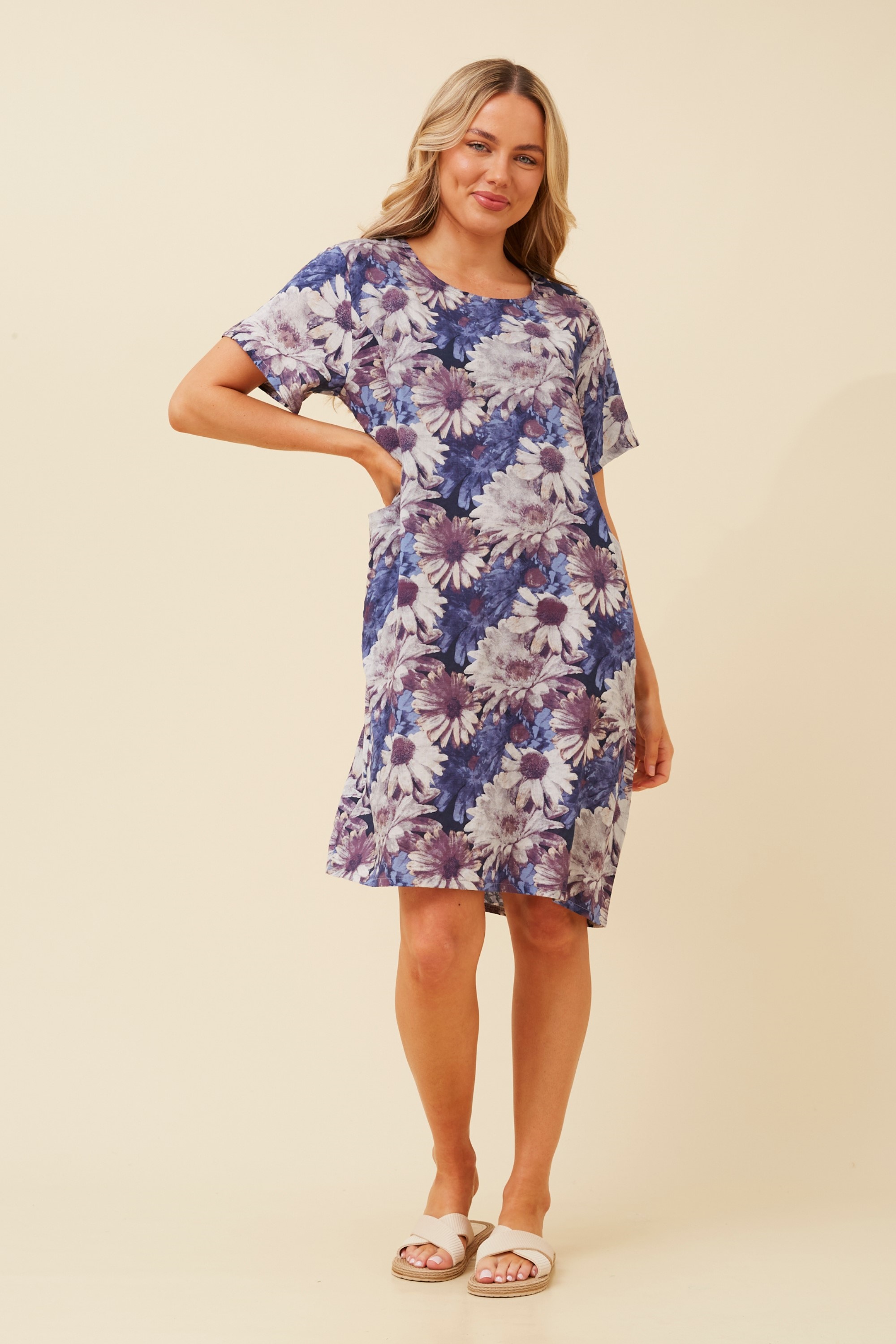 VINE FLORAL SHORT DRESS