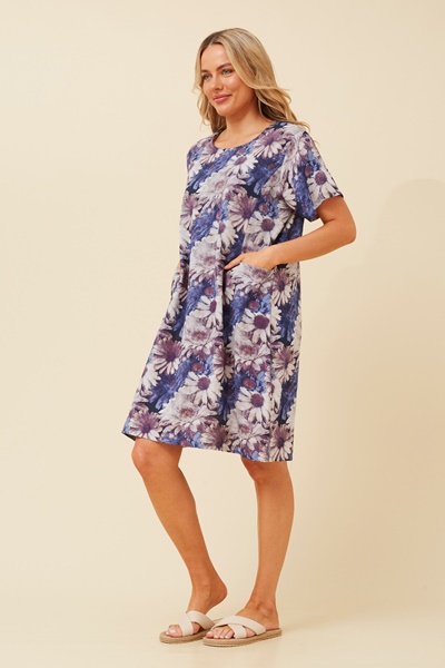 VINE FLORAL SHORT DRESS