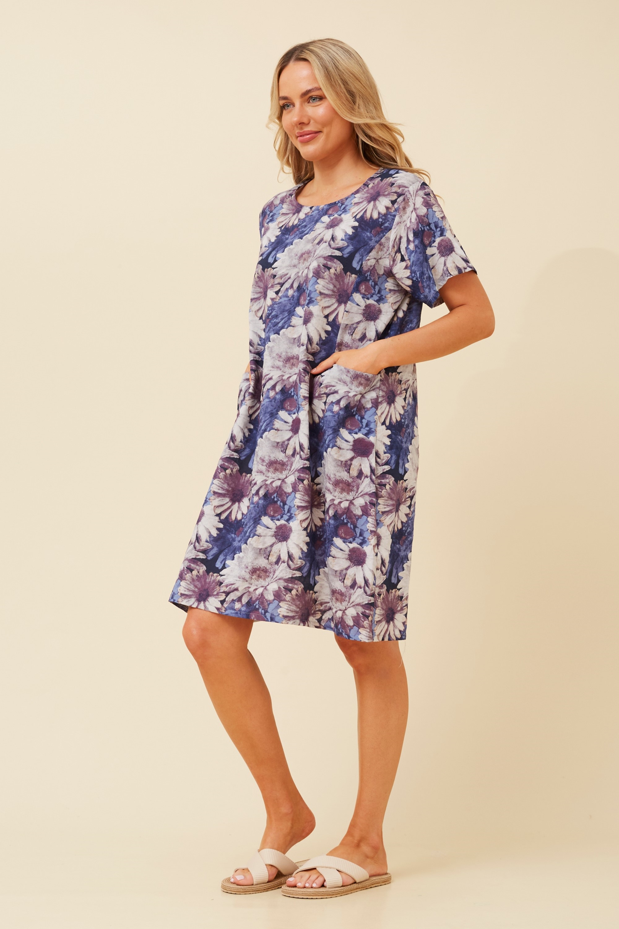 VINE FLORAL SHORT DRESS