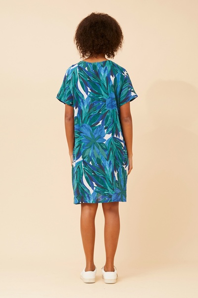 VINE LEAF PRINT SHIFT DRESS