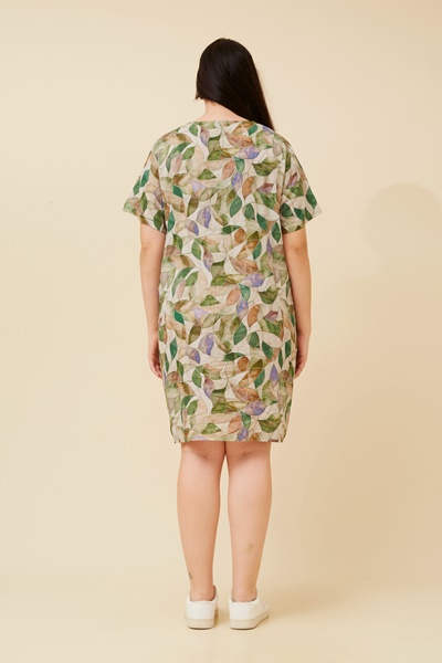 VINE LEAF PRINT SHIFT DRESS