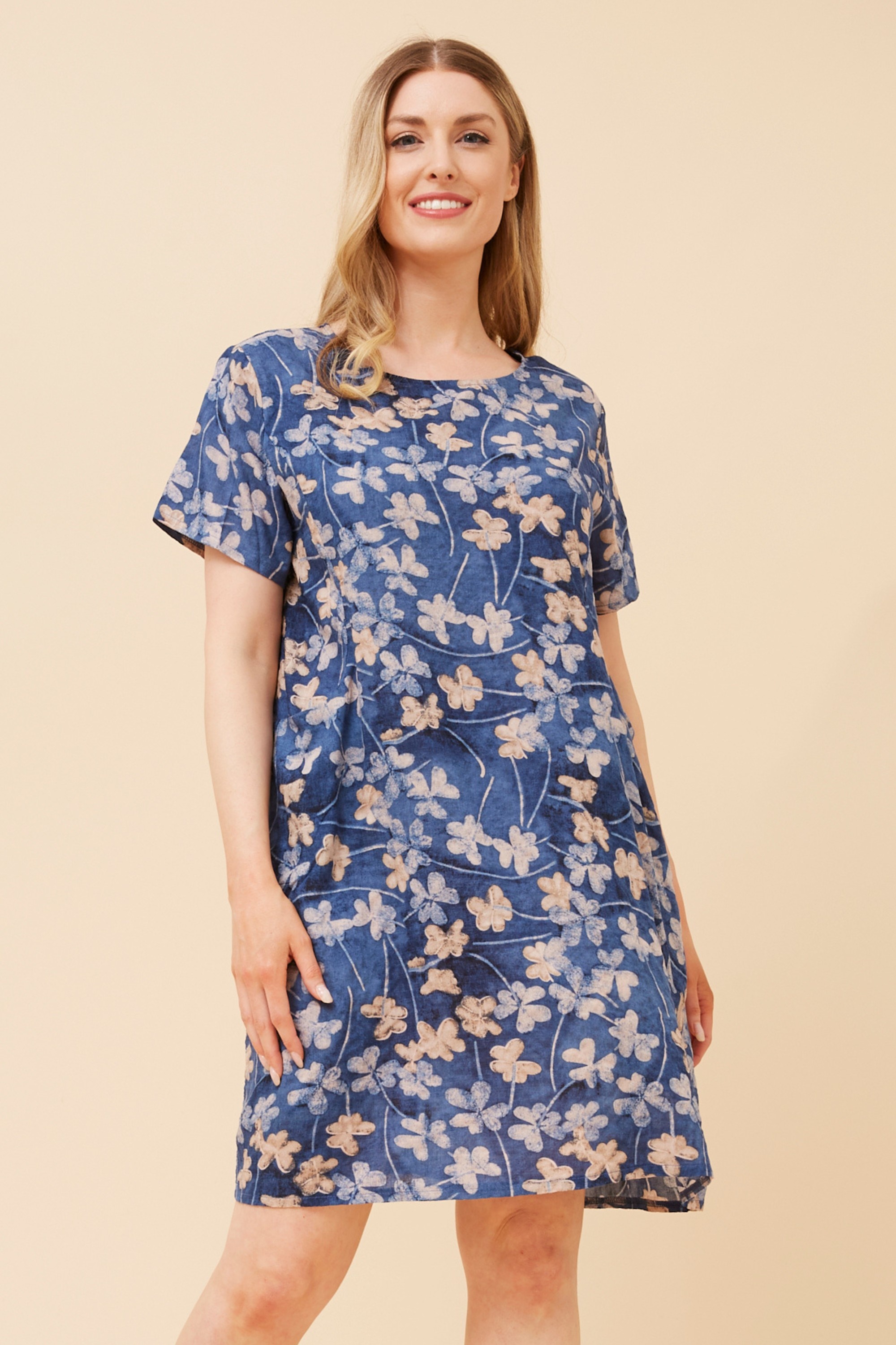 VINE LEAF PRINT SHIFT DRESS