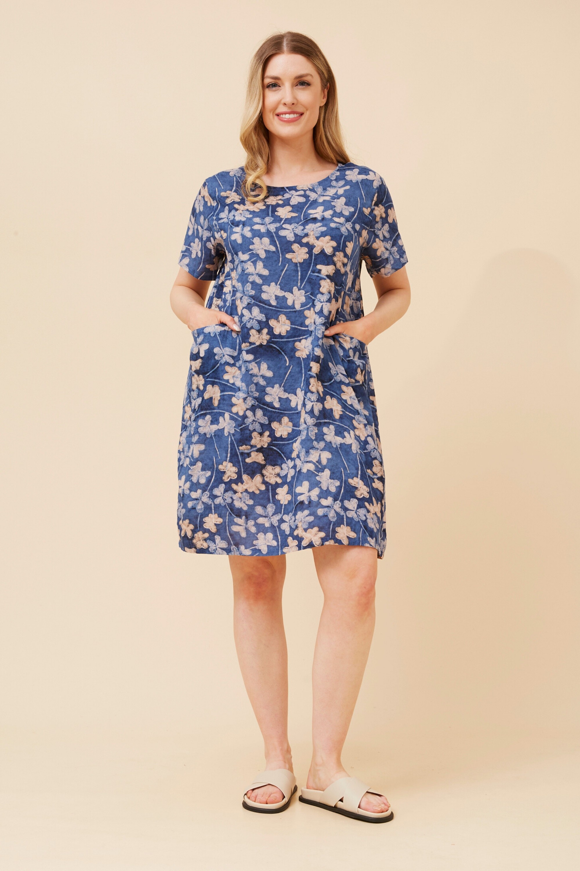 VINE LEAF PRINT SHIFT DRESS