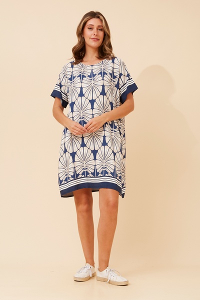 VINE LEAF PRINT SHIFT DRESS